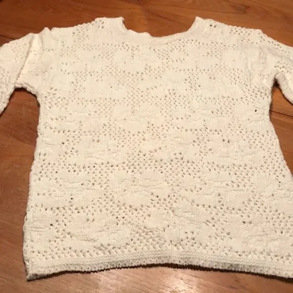 White Hand Knit Sweater - Picture 3 of 12